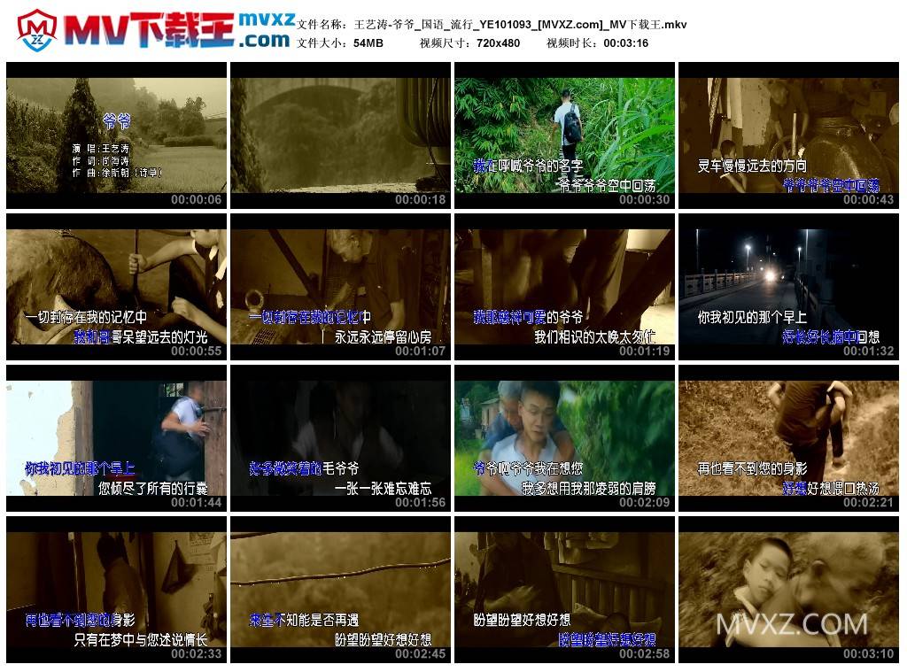 王艺涛-爷爷_国语_流行_YE101093